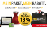 [MEINPAKET] Ins E-Mail Postfach gucken – personalisierter 13% Meinpaket-Gutschein für alle Newsletter Abonnenten
