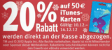 [ROSSMANN] Offline! Ab Montag 20% Rabatt auf 50,- Euro iTunes Karten bei Rossmann!