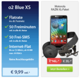 [SPARHANDY] Wieder da! Motorola Razr i mit praktischem Zubehör im XL-Paket für 39,- Euro zu einem O2 Blue XS (Internet Flat, 50 SMS & Minuten) für 9,99 Euro pro Monat (effektiv auf 24 Monate 278,76 Euro)