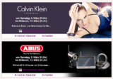 [VENTE] Heute ab 9:00 Uhr! Sale Aktionen für Calvin Kleine Bademoden und Abus Alarmanlagen und Schlösser