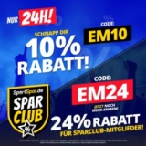SportSpar: 24h lang 10% Extra Rabatt – für Sparclub-Mitglieder sogar 24%