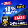 SportSpar: 24h lang 10% Extra Rabatt – für Sparclub-Mitglieder sogar 24%