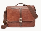FOSSIL Herren Tasche Evan Commuter (braunes Leder, Notebook-Fach) für 87,60€ (statt 153€)