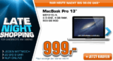 [SATURN] Late Night Shopping! Apple MacBookPro 13″ MD101D/A (2,5GHZ, 4GB, 500GB) für nur 999,- Euro inkl. Lieferung in Filiale! (Vergleich: 1098,- Euro)