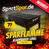 Klappbarer Grill „SparFlamme“ von SportSpar.de für 11,94€ inkl. Versand (statt 21€)