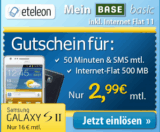 [ETELEON] Tipp! Mein BASE basic inkl. Internet Flat 500MB nur 2,99 Euro / Monat – oder mit kleinem Aufpreis mit Samsung Galaxy SII oder Apple iPhone