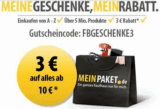 [MEINPAKET] Neuer 3,- Euro Gutschein mit einem Mindestbestellwert von nur 10,- Euro