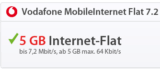 [SPARHANDY] Vodafone MobileInternet Flat 7.2 5GB mit UMTS-Stick für nur 6,49 Euro im Monat oder ohne Stick für gerade mal 5,49 Euro