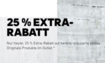 Nur heute: 25% Extra Rabatt auf bereits reduzierte Adidas Originals Artikel im Adidas Onlineshop