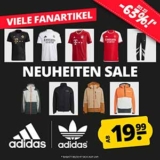 SportSpar: Großer Adidas Neuheiten Sale mit Sneakern, T-Shirts, Jacken, Fantartikeln & mehr