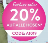 20% Rabatt auf alle Hosen im Adler Onlineshop