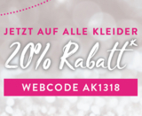 20% Rabatt auf alle Kleider im Adler Onlineshop