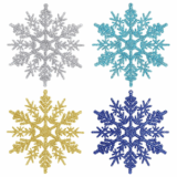 24er-Pack Aitsite Glitzerschneeflocken Deko für nur 2,- Euro