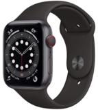 Apple Watch Series 6 (GPS + Cellular, Aluminiumgehäuse, Space Grau) mit Sportarmband für nur 483,75 Euro