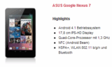 [24MOBILE] ASUS Google Nexus 7 3G und Wifi 32 GB in schwarz inkl. 24 Monaten 500MB Internetflat für insgesamt nur 283,- Euro!