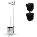 Geht noch: WC-Garnitur mit Klopapierhalter und Bürste aus Edelstahl für 5,41€