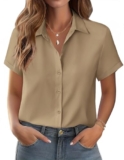 Zeagoo Damen Bluse Khaki S für nur 5,49€
