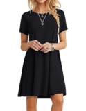 Zeagoo Damen T Shirt Kleid Knielang Schwarz S für 13,19€ bei Amazon