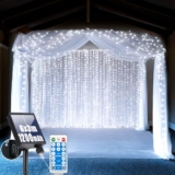 GCMacau Solar Lichtervorhang 600 LEDs nur 16,99€ bei Amazon