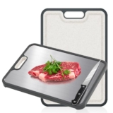 HI NINGER 2-in-1 Edelstahl Schneidebrett mit Messer für 8,99€ bei Amazon