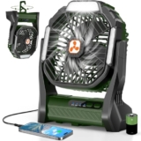 PDBEST Kabelloser Ventilator mit LED-Laterne für 23,99€