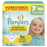 Pampers Premium Protection Größe 7 156 Windeln für 55,99€ bei Amazon