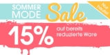 15% Rabatt auf bereits reduzierte Ware im Babymarkt Online-Shop