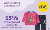 15% Extrarabatt auf reduzierte Babymode im myToys Onlineshop!