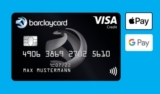 Schwarze Barclaycard Visa Karte dauerhaft kostenlos mit 50€ Startguthaben