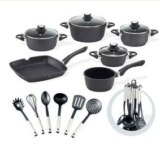 [EBAY] WOW! BEEM Startherm Topfset 17-teilig Schwarz Topf-Set + Küchenhelfer-Set für nur 49,99 Euro inkl. Versand