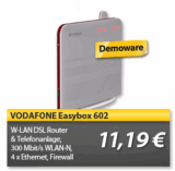 [MEINPAKET] OHA! Vodafone W-LAN DSL Router Easybox 602 nur 11,12 Euro inkl. Versand (Vergleich 21,-) + Universal Autohalterung mit Ladefunktion nur 16,99 Euro