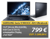 [SAMSUNG] OHA! Samsung Serie 9 900X3C-A05 13,3″ Ultrabook (Core i5-3317U 1,7, 4GB RAM, 128GB SSD, Win8) nur 799,- Euro inkl. Versand (Vergleich 1046,-)