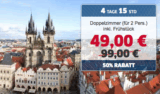 [PRAG] Eine Übernachtung mit Frühstück für 2 Personen im perfekt bewerteten 4* Hotel (100%) inkl. Getränk und Wlan nur 49,- Euro (nur 24,50 pro Person)