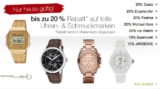 Galeria Kaufhof Sonntags Angebote! z.B. 20% Rabatt auf viele Uhren und auf Schmuck, 15% auf Taschen und Swarovski