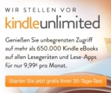 Jetzt in Deutschland: Kindle Unlimited eBook-Flatrate – 30 Tage gratis testen, danach 9,99 Euro / Monat