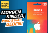 Wieder da! Satte Rabatt auf Apple iTunes Guthaben