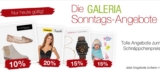Die Galeria Kaufhof Sonntags-Angebote, wie immer kombinierbar mit dem 10% Newsletter Gutschein