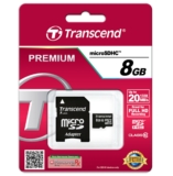 7x die Transcend Speicherkarte 8GB microSDHC Class 10 inkl. SD Adapter nur 19,93 Euro inkl. Versand