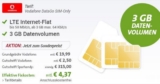 Vodafone 3GB LTE Flatrate für 17,49 Euro monatlich und dazu 315,- Euro Bar-Auszahlung!
