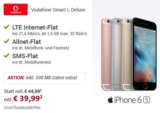 Vodafone Allnet-Flat mit Telefonie- und SMS-Flat, LTE-Flat mit 1,5GB nur 39,99 Euro monatlich – dazu iPhone 6s 16GB nur 19,95 Euro