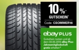 Nur bis 13.04! Satte 10% Rabatt durch Gutscheincode auf Autoreifen bei Ebay bei Paypal-Zahlung