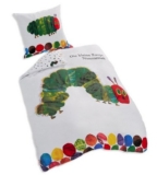 Bettwäsche Kleine Raupe Nimmersatt inkl. Kopfkissenbezug: 80 x 80 cm + Bettbezug: 135 x 200 cm aus 100 % Baumwolle für nur 19,99 Euro