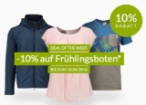 Letzter Tag! Bei Engelhorn 10% Rabatt auf ausgewählte Shirts, Hosen, Schuhe oder Accessoires