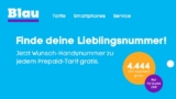 Endlich wieder da! VIP-Handynummer bei blau.de für nur 9,99 Euro mit 10,- Euro Startguthaben