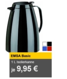 Isolierkanne EMSA Basic 1L nur 9,95 Euro inkl. Versand