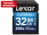 LEXAR Platinum II , 32 GB, Class 10 Speicherkarte für nur 6,- Euro inkl. Versand