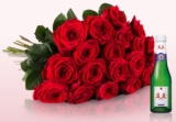 Romatisch! Blumenstrauß mit 20 Red Naomi Rosen nur 18,40 Euro inkl. Piccolo Sekt, Zustellung und kostenfreier Grußkarte