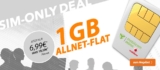Knaller! Allnet Flatrate inkl. 1GB im Vodafone Netz für nur 6,99 Euro monatlich