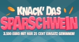 2 Felder 6aus49 für 2,50 Euro spielen – dazu 25 Rubbellose „Knack das Sparschwein“ gratis (normal 6,25)