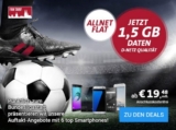 Sparhandy Fan Tarif: OTELO Allnet-Flat M mit 1,5GB Datenvolumen für nur 19,48 Euro monatlich + 1 von 6 Top-Smartphones (schon ab einmalig 4,95 Euro)